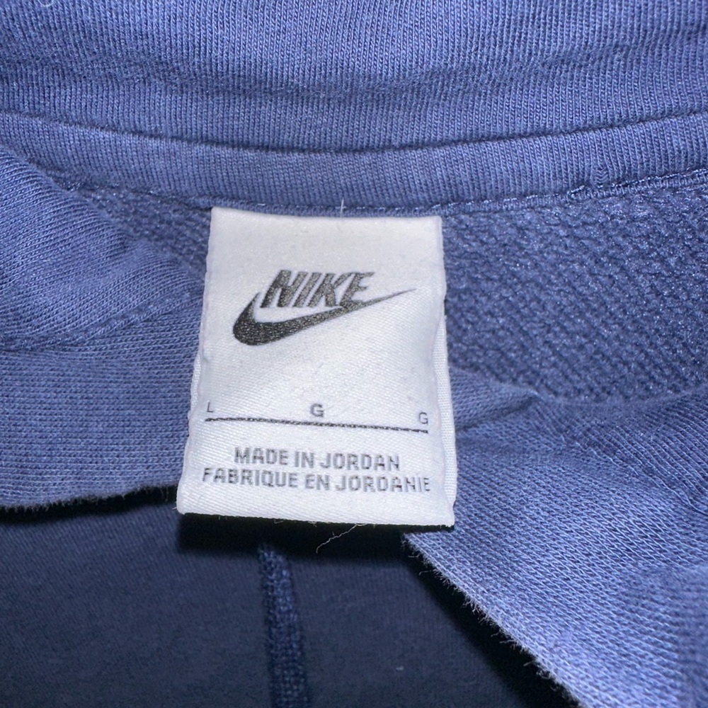 Men’s Nike Blue Sweatshirt with Swoosh Logo and Drawstring Hood size Large - Picture 2 of 3